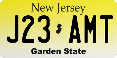 NJ license plate J23AMT
