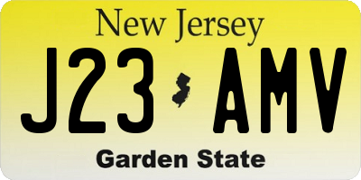 NJ license plate J23AMV