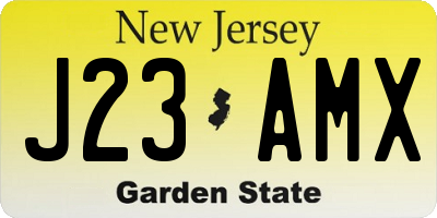 NJ license plate J23AMX