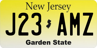 NJ license plate J23AMZ
