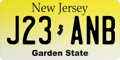 NJ license plate J23ANB