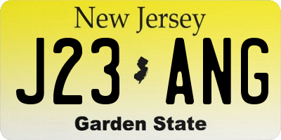 NJ license plate J23ANG
