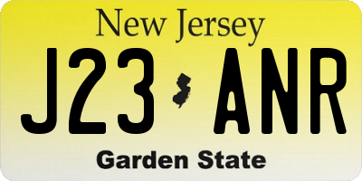 NJ license plate J23ANR