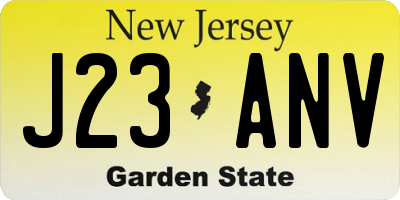 NJ license plate J23ANV