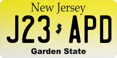 NJ license plate J23APD