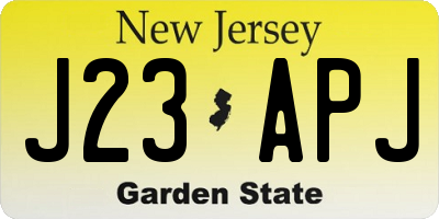 NJ license plate J23APJ