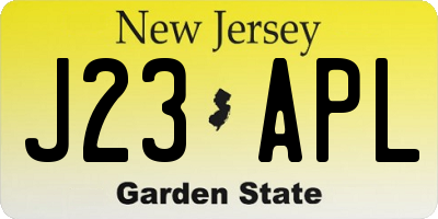 NJ license plate J23APL