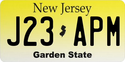 NJ license plate J23APM
