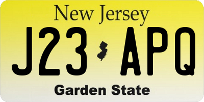 NJ license plate J23APQ