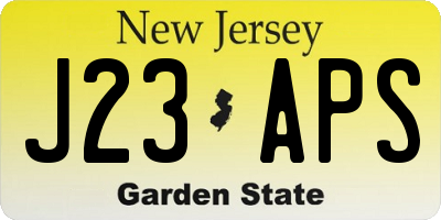 NJ license plate J23APS