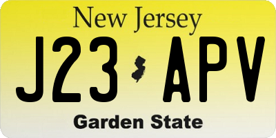 NJ license plate J23APV