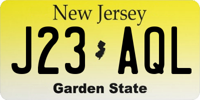 NJ license plate J23AQL