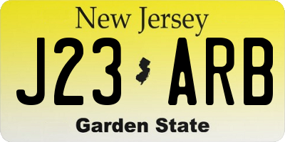 NJ license plate J23ARB
