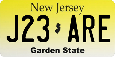 NJ license plate J23ARE