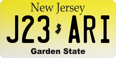 NJ license plate J23ARI
