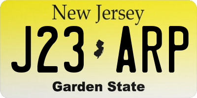 NJ license plate J23ARP