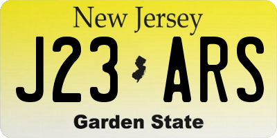 NJ license plate J23ARS
