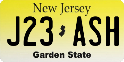 NJ license plate J23ASH