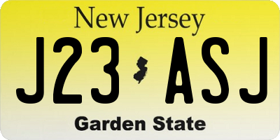NJ license plate J23ASJ