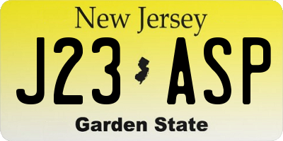 NJ license plate J23ASP