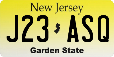 NJ license plate J23ASQ
