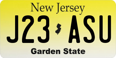 NJ license plate J23ASU