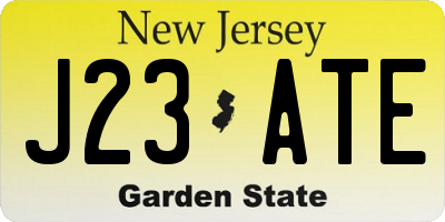 NJ license plate J23ATE