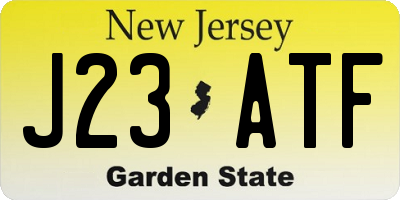 NJ license plate J23ATF