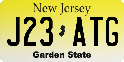NJ license plate J23ATG