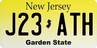 NJ license plate J23ATH