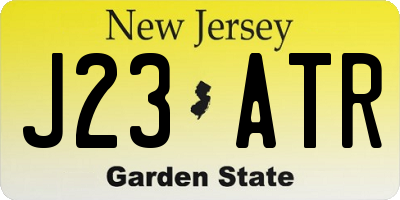 NJ license plate J23ATR