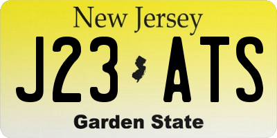 NJ license plate J23ATS
