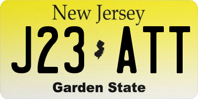 NJ license plate J23ATT