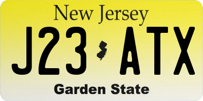 NJ license plate J23ATX