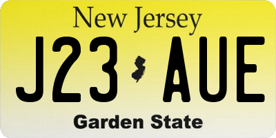 NJ license plate J23AUE