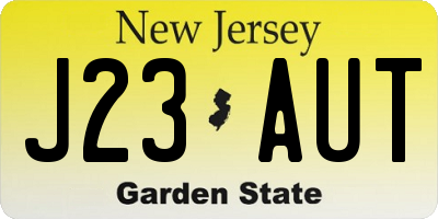 NJ license plate J23AUT