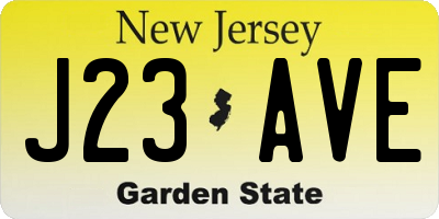 NJ license plate J23AVE