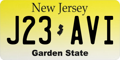 NJ license plate J23AVI