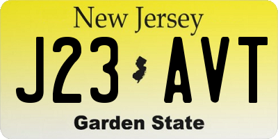 NJ license plate J23AVT
