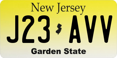 NJ license plate J23AVV