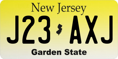NJ license plate J23AXJ