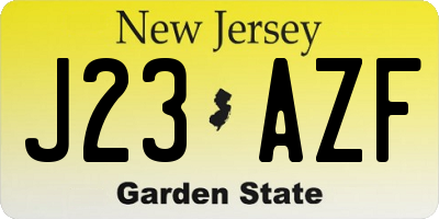 NJ license plate J23AZF