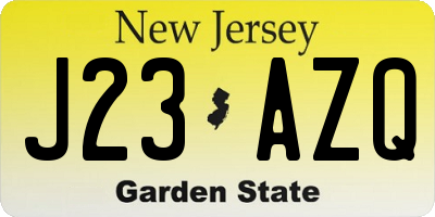 NJ license plate J23AZQ