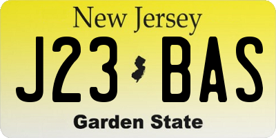 NJ license plate J23BAS