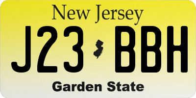 NJ license plate J23BBH