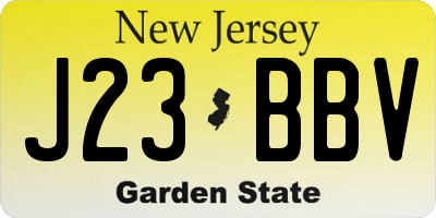 NJ license plate J23BBV