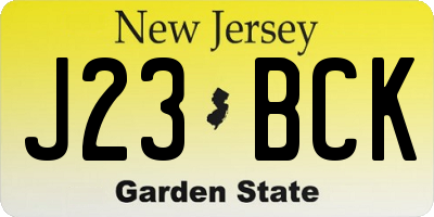 NJ license plate J23BCK