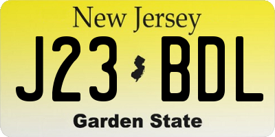 NJ license plate J23BDL