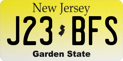 NJ license plate J23BFS