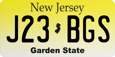 NJ license plate J23BGS